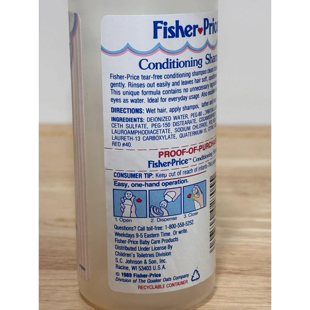 Vintage Fisher-Price Little People Baby Shampoo Bottles 1989 EMPTY